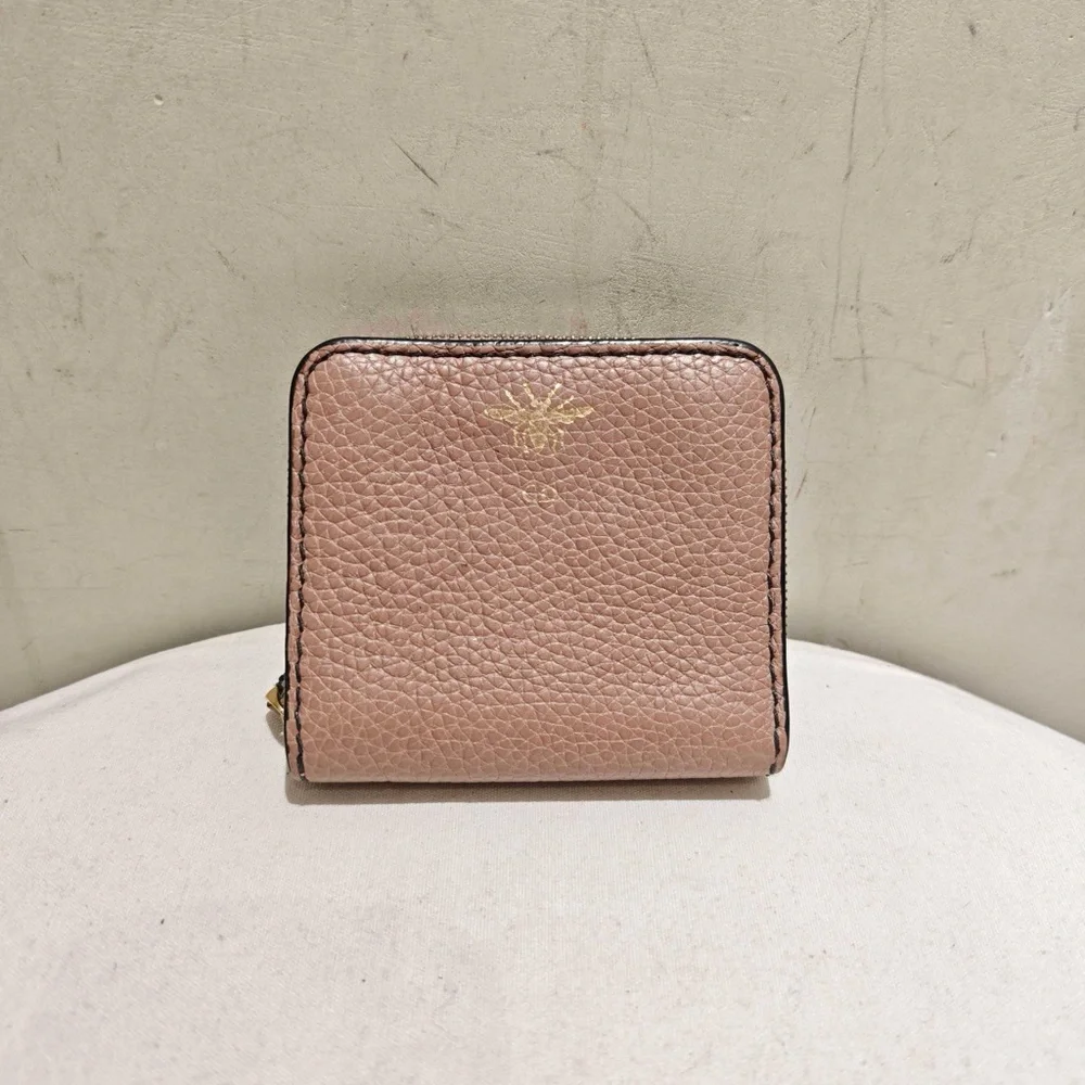 Christian Dior Light Pink Calfskin Coin and Card Holder